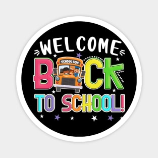 Welcome Back to School First Day of School Kids School Bus Magnet